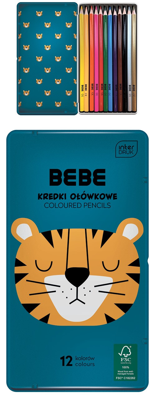Kredki ołówkowe 12 kolorów BB Boys Interdruk